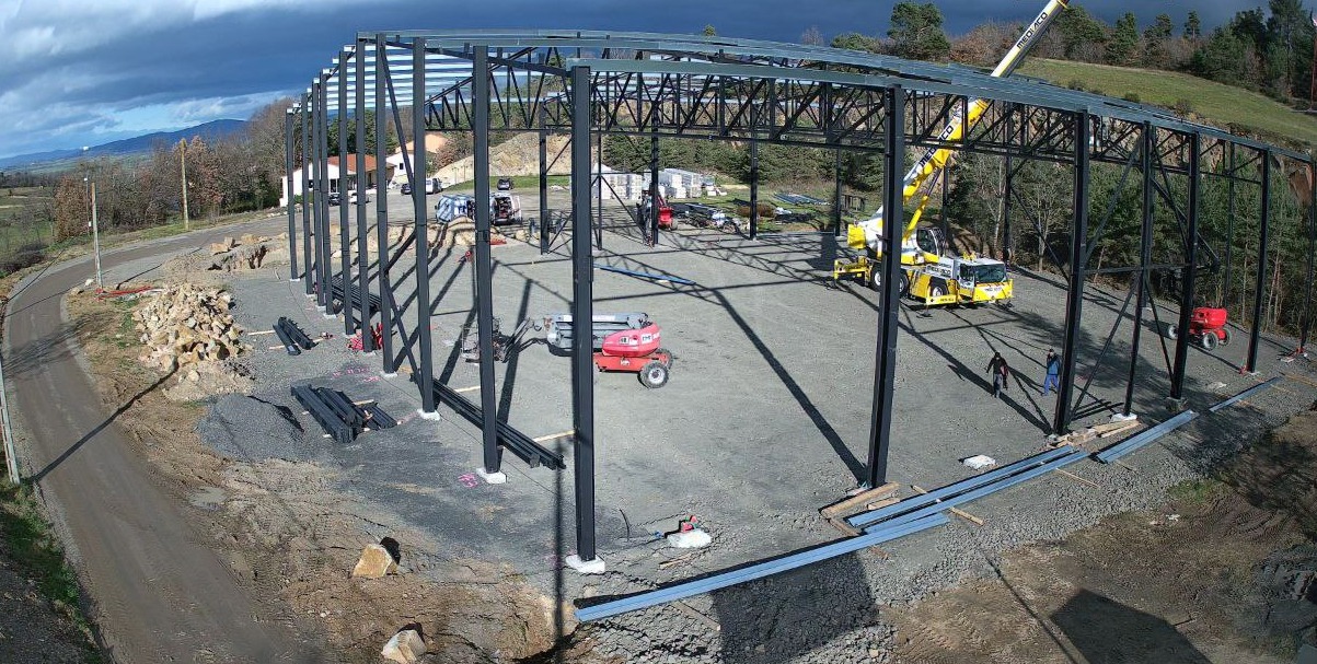 Construction de la charpente de la brasserie