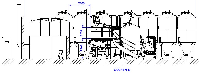 Dessin de la salle de brassage